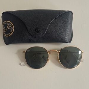 Ray-Ban Gold Frame Sunglasses with Dark Lenses